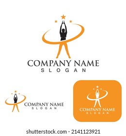 healthy exercise logo and symbol vector
