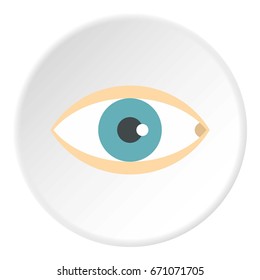 Healthy eye icon in flat circle isolated vector illustration for web