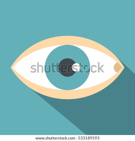 Healthy eye icon. Flat illustration of healthy eye vector icon for web
