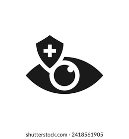 Healthy eye icon flat style isolated on white background. Vector illustration 