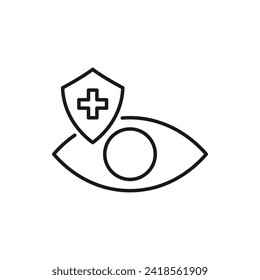 Healthy eye icon flat style isolated on white background. Vector illustration 