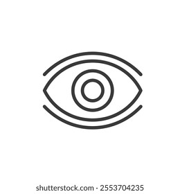 Healthy eye, icon in line design. Healthy, eye, vision, clarity, wellness, protection, care on white background vector. Healthy eye editable stroke icon