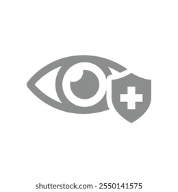 Gesundes Sehvektorsymbol. Auge und Schild, Augen Gesundheitssymbol.