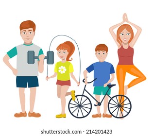 Healthy Family Illustration Stock Vector (Royalty Free) 214201423 ...