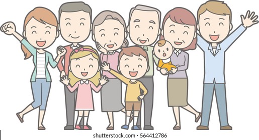 Healthy family No.01 (family of 9)(4 generations)