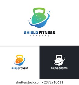 Healthy Fitness bodybuilder vector logo concept