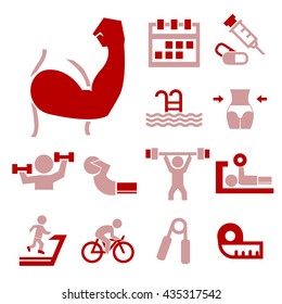 healthy and fitness icon set
