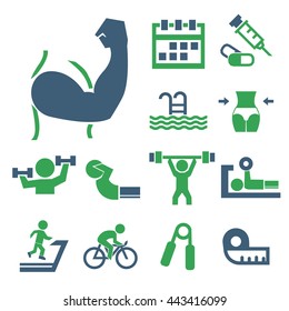 healthy and fitness icon set