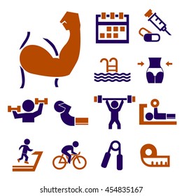 healthy and fitness icon set