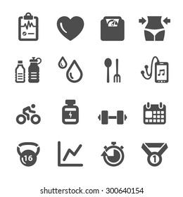 healthy and fitness icon set, vector eps10.