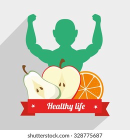 Healthy fitness lifestyle icons, vector illustration graphic.