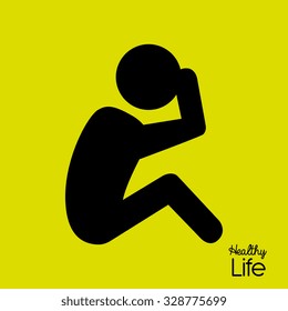 Healthy fitness lifestyle icons, vector illustration graphic.