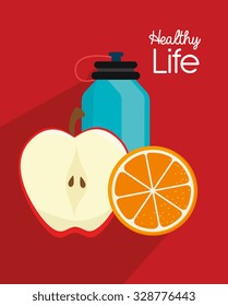 Healthy fitness lifestyle icons, vector illustration graphic.