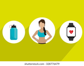 Healthy fitness lifestyle icons, vector illustration graphic.