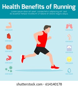 Man Running Vector Illustration Benefits Jogging Stock Vector (Royalty ...