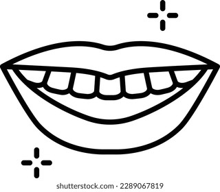 Máxima mandíbula superior fija y sana con el concepto de dientes, diseño de icono vectorial de sonda estrecha de goma, símbolo de registro dental, signo de atención de la salud, ilustración del instrumento dental 