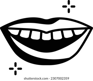 Máxima mandíbula superior fija y sana con concepto de dientes, diseño de icono vectorial de sonda estrecha de goma, símbolo de odontología, signo de medicina oral, ilustración de instrumento dental
