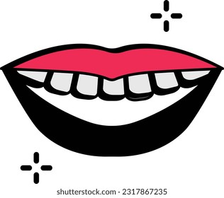 Máxima mandíbula superior fija y sana con concepto de dientes, diseño de icono vectorial de sonda estrecha de goma, símbolo de Dentures, signo de sanidad oral, ilustración de material de instrumento dental