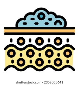 Healthy foam icon outline vector. Cell cream. Skin cosmetic color flat