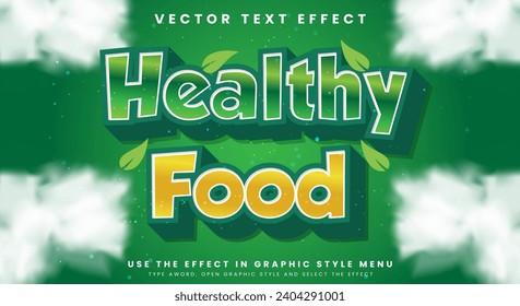 Healthy food 3d style editable text effect Template