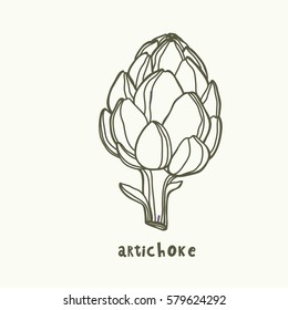 Healthy food. Artichoke print