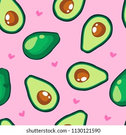 Healthy food. Avocado print Seamless avocado pattern for textiles, prints, clothing, blanket, banner, and more.
