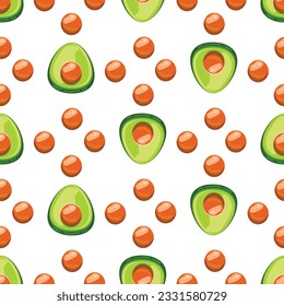 Healthy food. Avocado print Seamless avocado pattern for textiles, prints, clothing, blanket, banner, and more.