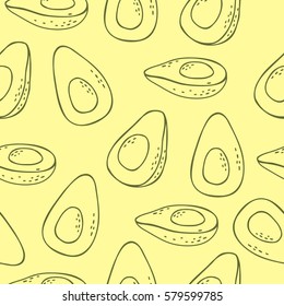 healthy food. Avocado print. Seamless pattern