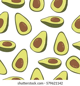 healthy food. Avocado print. Seamless pattern