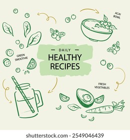 healthy food background  illustration vector