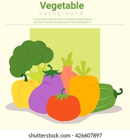 Healthy food background with vegetable, vector, illustration