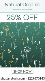 Healthy food banner collection. Natural organic sale vector illustration