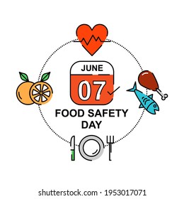 Healthy food banner design. Easy to edit with vector file. Can use for your creative content. Especially about food safety day campaign in this june.