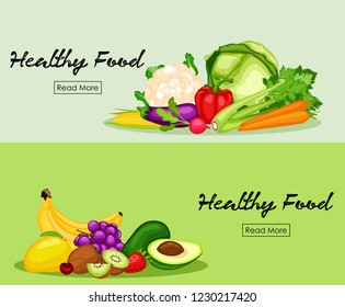 Healthy food banners set
