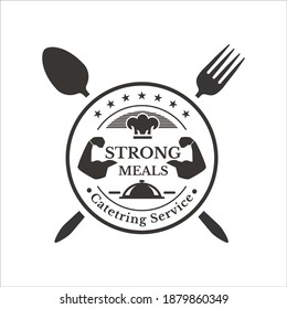 Healthy food for body builder logo design inspiration.Food Logo
Vector Design.