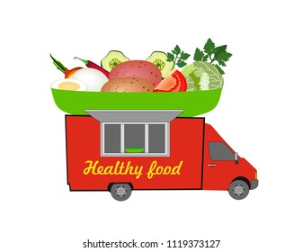 Healthy food car banner