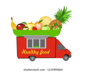 Healthy food car banner