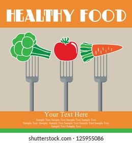 healthy food card design. vector illustration