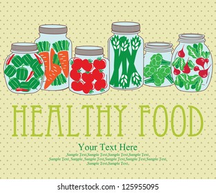 healthy food card design. vector illustration