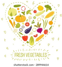 Healthy food card, vector illustration