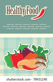 healthy food card. vector illustration