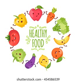 Healthy food cartoon representing
