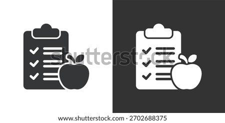 Healthy Food Checklist icon. Solid glyph series icon