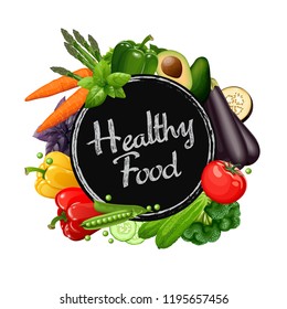 Healthy food collection. Vector illustration.