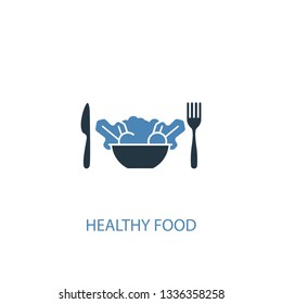 healthy food concept 2 colored icon. Simple blue element illustration. healthy food concept symbol design. Can be used for web and mobile UI/UX