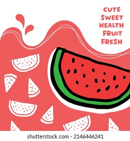 Healthy food concept. Arrangement of various watermelon forms banner.