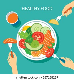 healthy food concept flat design