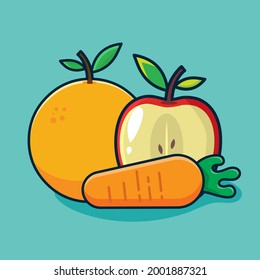 healthy food concept isolated cartoon vector illustration in flat style