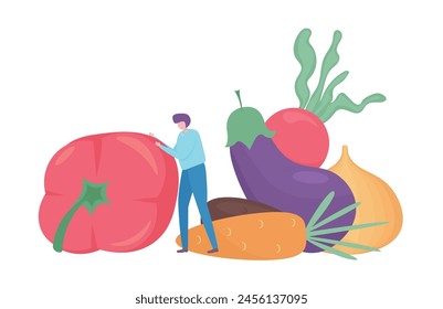 Healthy Food concept, isolated on transparent background, flat design vector illustration, for graphic and web design