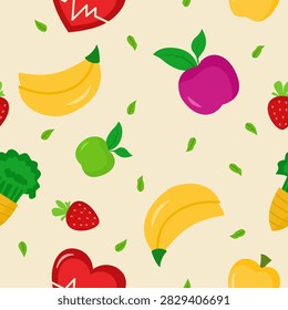 Healthy food concept pattern vector illustration. can use for wallart, papper gift etc.